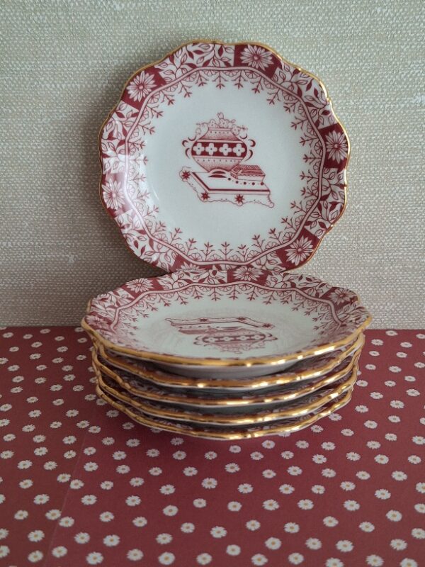 Set 6 petit Fours bordjes SWB Theresia Rood