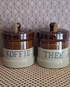 Set Van 2 Voorraadpotjes Koffie, Thee