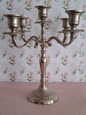 Kandelaar Zilverkleurig 5 Arms