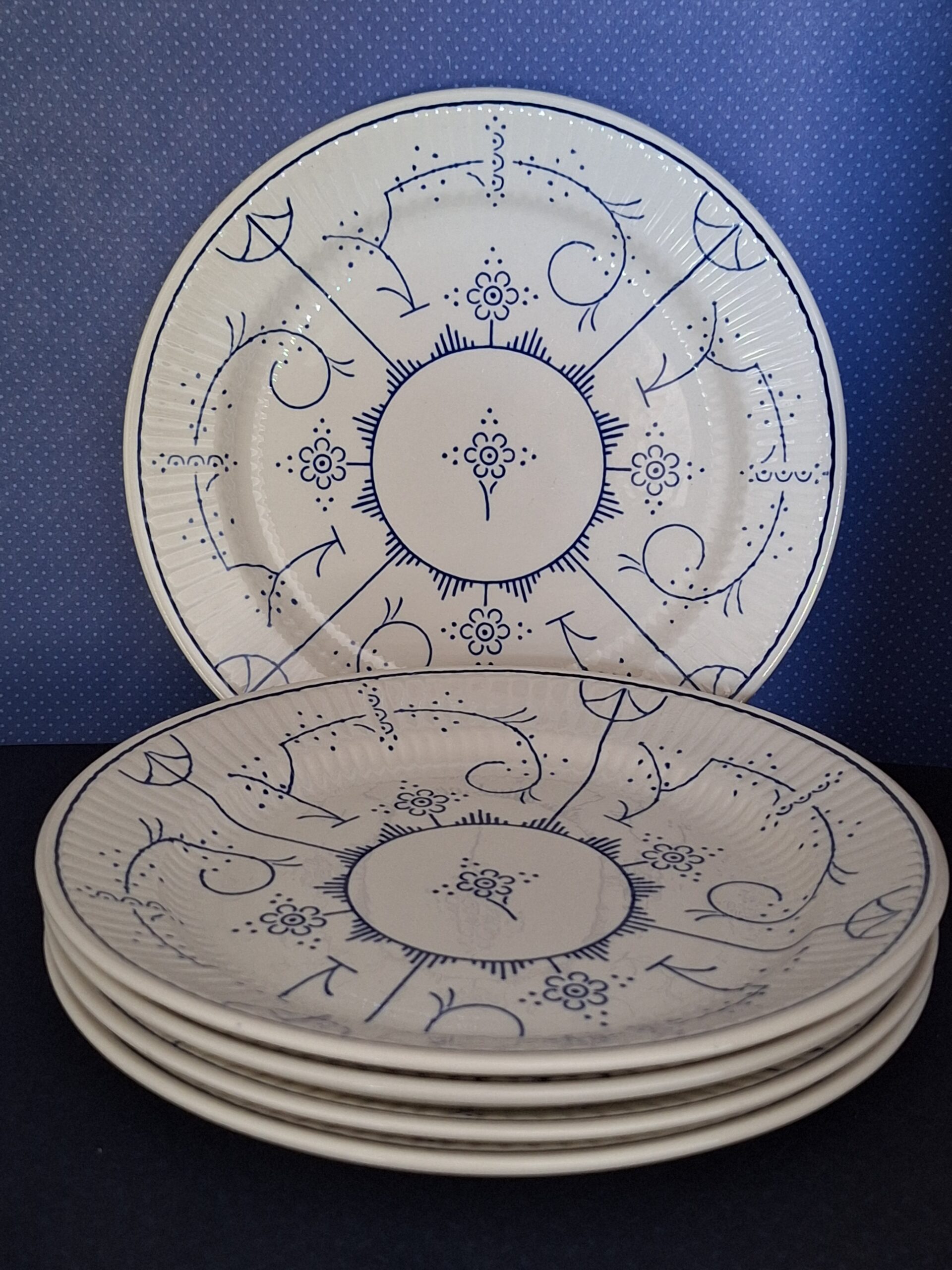 Set 5 Ontbijtborden Boch Copenhaque Decor