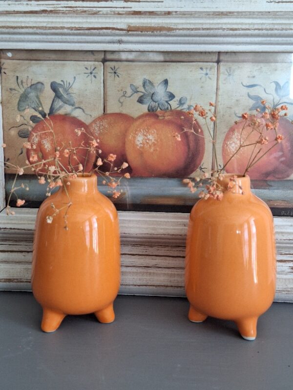 Set 2 Kleine Oranje Vaasjes